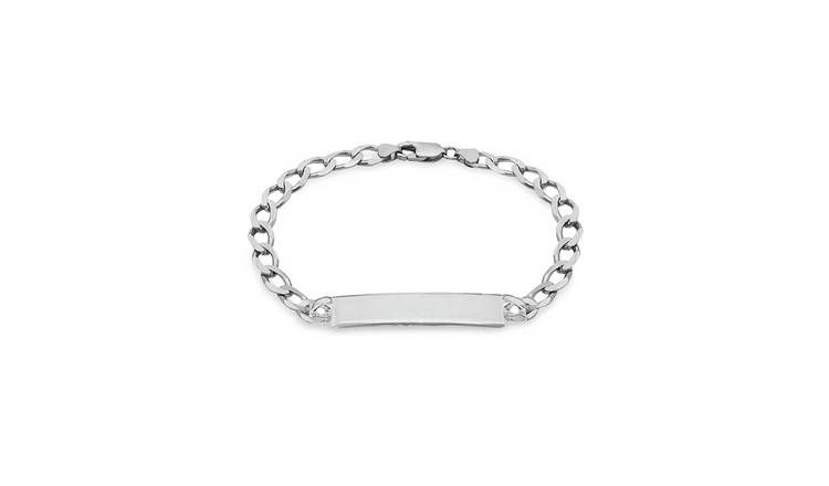 Revere Sterling Silver Personalised Curb ID Bracelet GOODS Argos