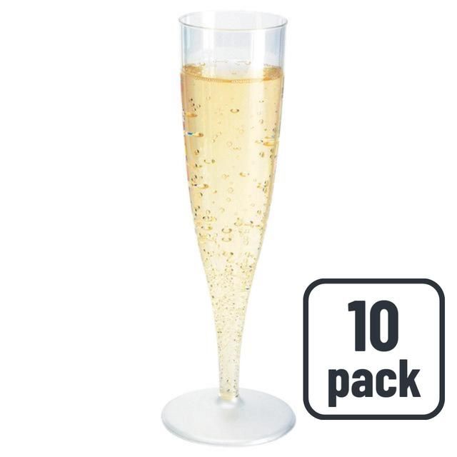 Plastic 135ml Champagne Flutes   10 per pack GOODS M&S   