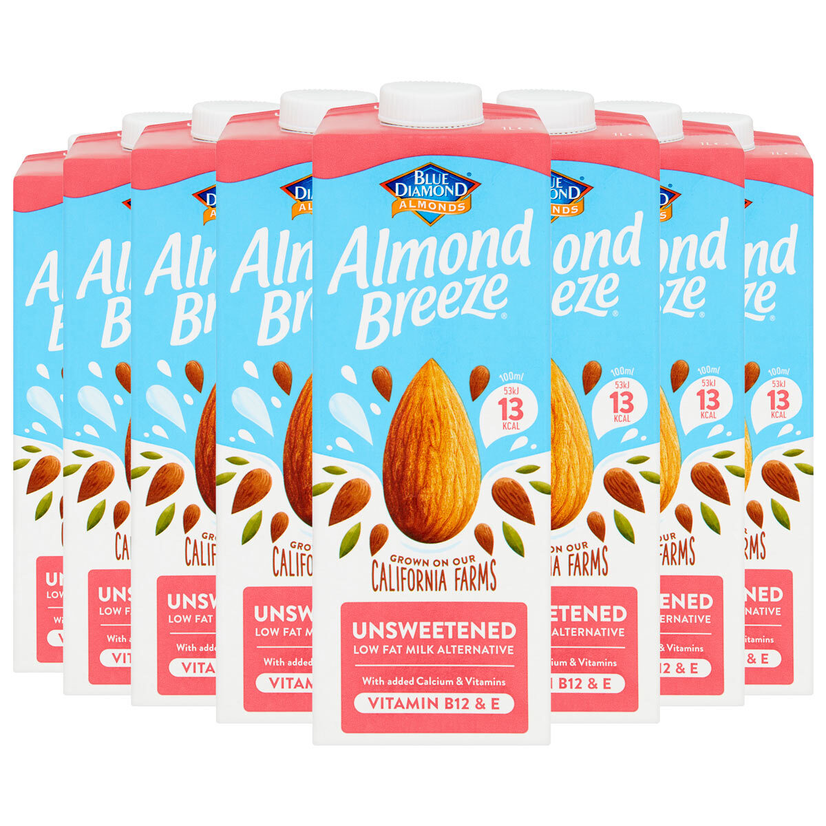 Blue Almond Unsweetened Almond Drink, 8 x 1L - McGrocer