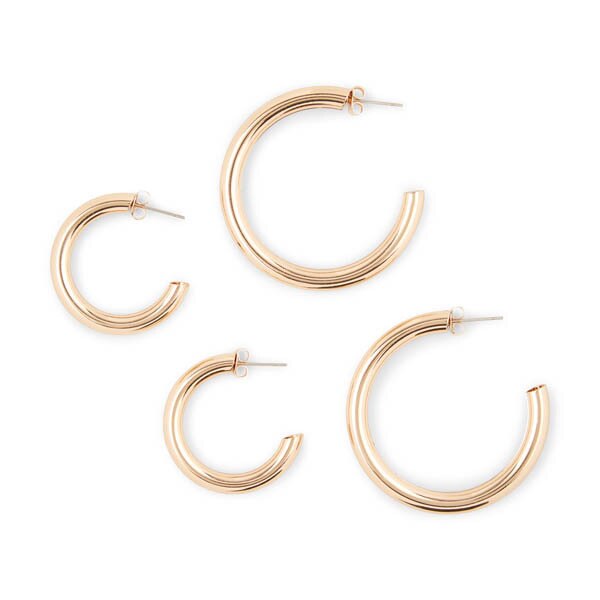 Superdrug Studio Gold Tone 2 Pack Fashion Hoops