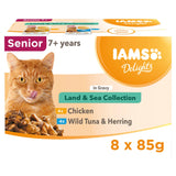 IAMS Delights Land &amp; Sea Collection In Gravy Senior 7+ Years 8x85g