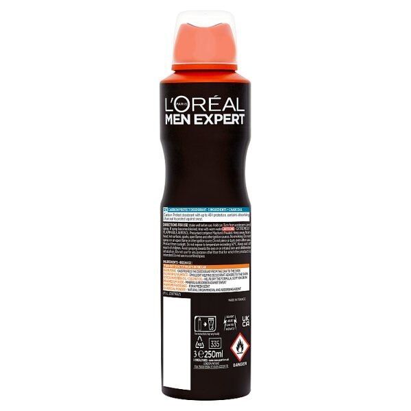 L'Oréal Men Expert Carbon Protect 5in1 Spray Deodorant 250ml GOODS Superdrug   