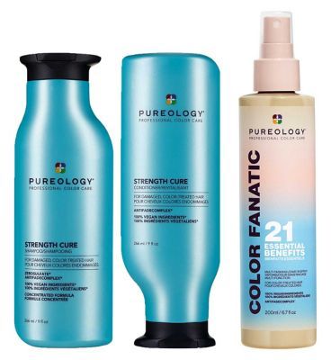 Pureology Strength Cure Trio Bundle For Damaged Hair, Vegan Formulas