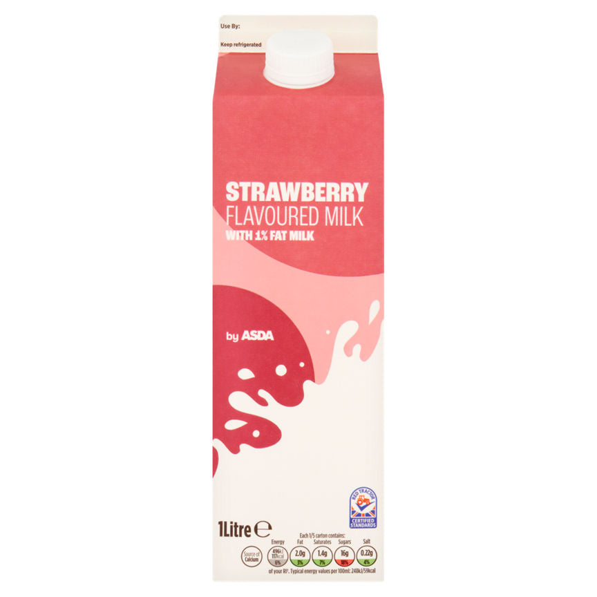 ASDA Strawberry Flavoured Milk 1 Litre