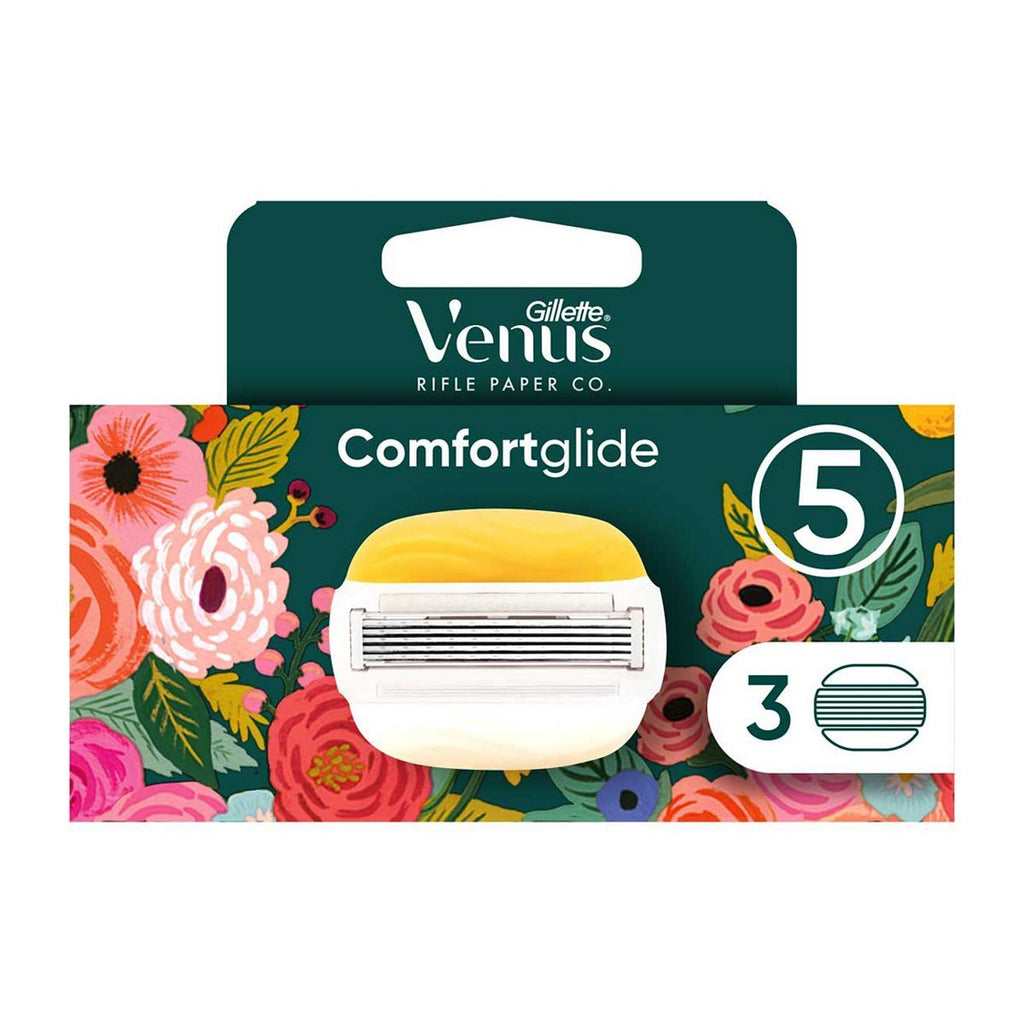 Rifle Paper Co. + Venus Comfortglide Coconut plus Olay Women's Razor Blades, 3 Pack