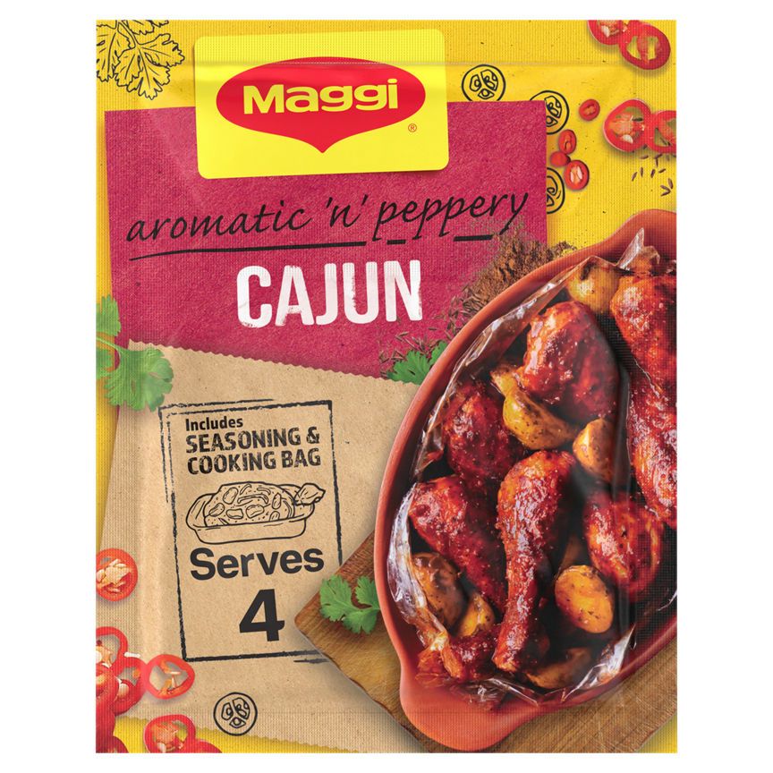 Maggi So Juicy Aromatic and Peppery Cajun Chicken Herbs and Spices Recipe Mix