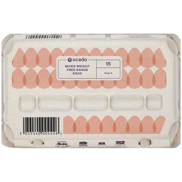 Ocado Mixed Weight Free Range Eggs   15 per pack GOODS M&S   