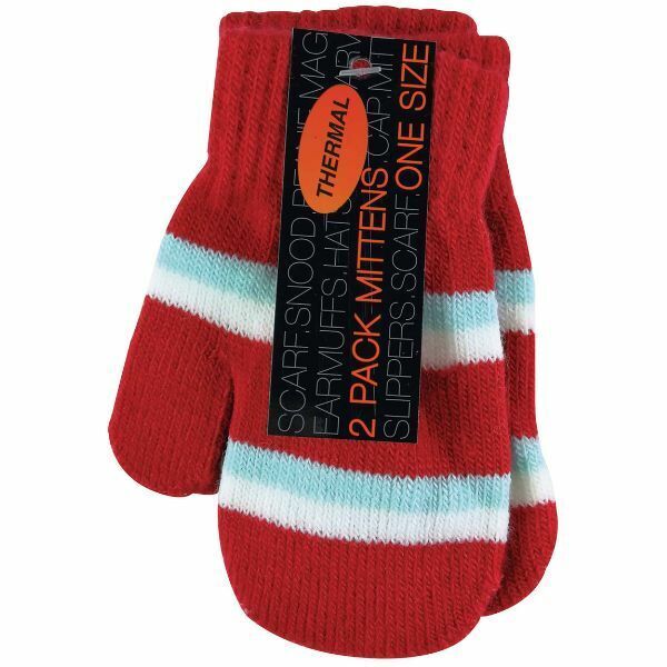 Sock Snob 2 Pk Baby Striped Knitted Winter Mittens Gloves GOODS Superdrug   