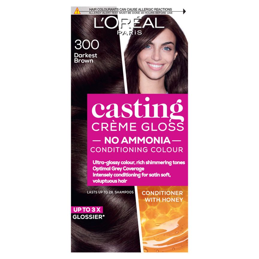 L'Oreal Casting Creme Gloss 300 Darkest Brown Semi Permanent Hair Dye Hair Colourants & Dyes ASDA   