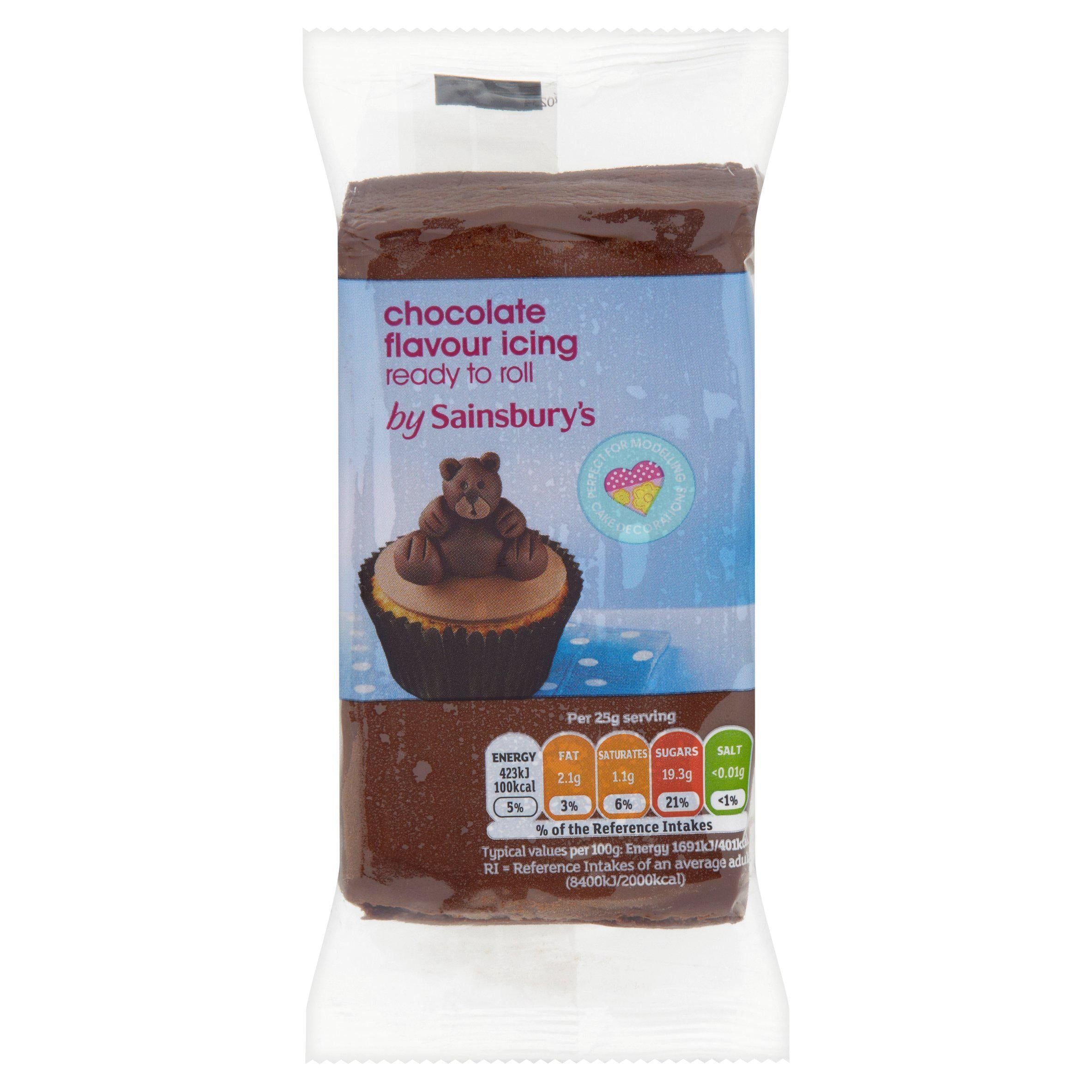 Sainsbury's Ready to Roll Chocolate Icing 250g Decorations toppings & fillings Sainsburys   