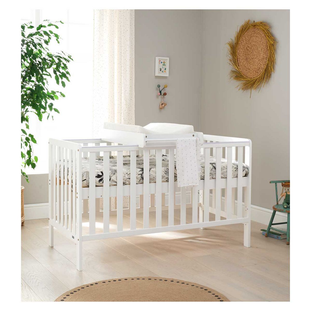 Tutti Bambini Malmo Cot Bed, Cot Top Changer and Mattress Bundle - White GOODS Boots   