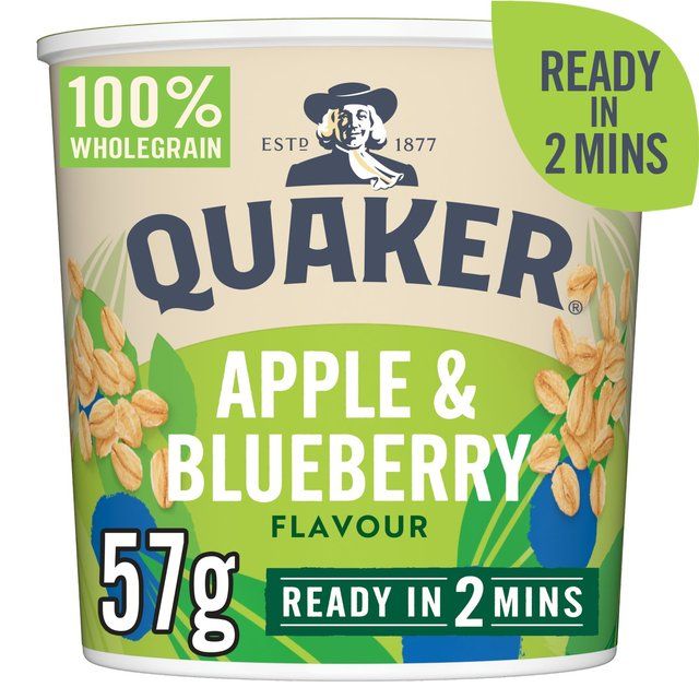 Quaker Oat So Simple Apple & Blueberry Porridge Cereal Pot   57g Cereals M&S   