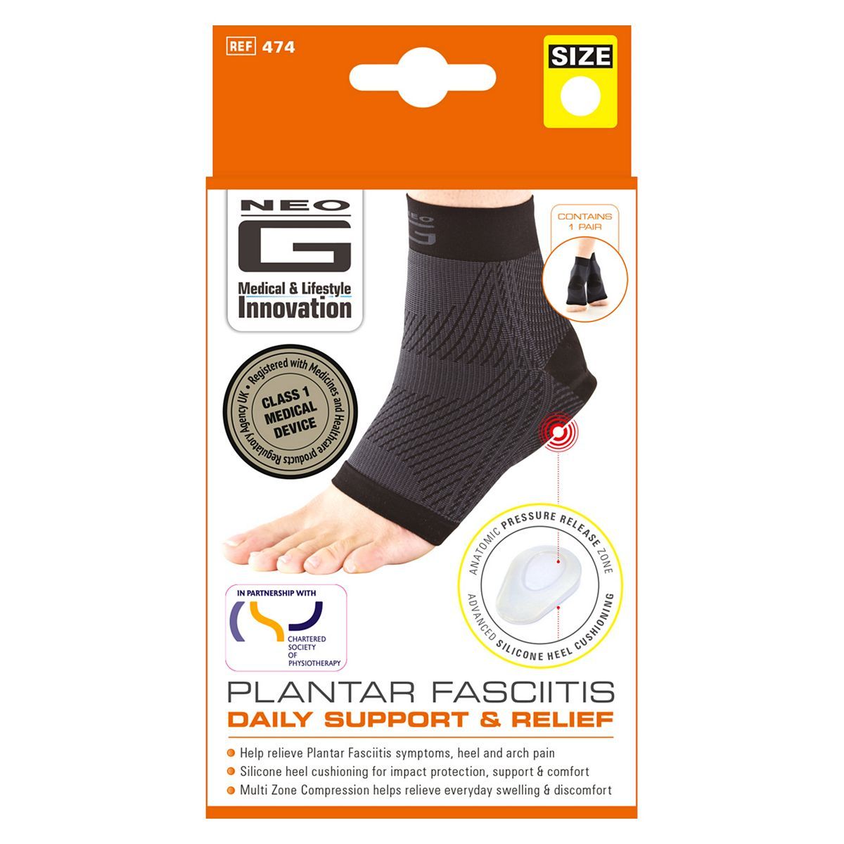 Neo G Plantar Fasciitis Daily Support & Relief Small - 1 Pair GOODS Boots   