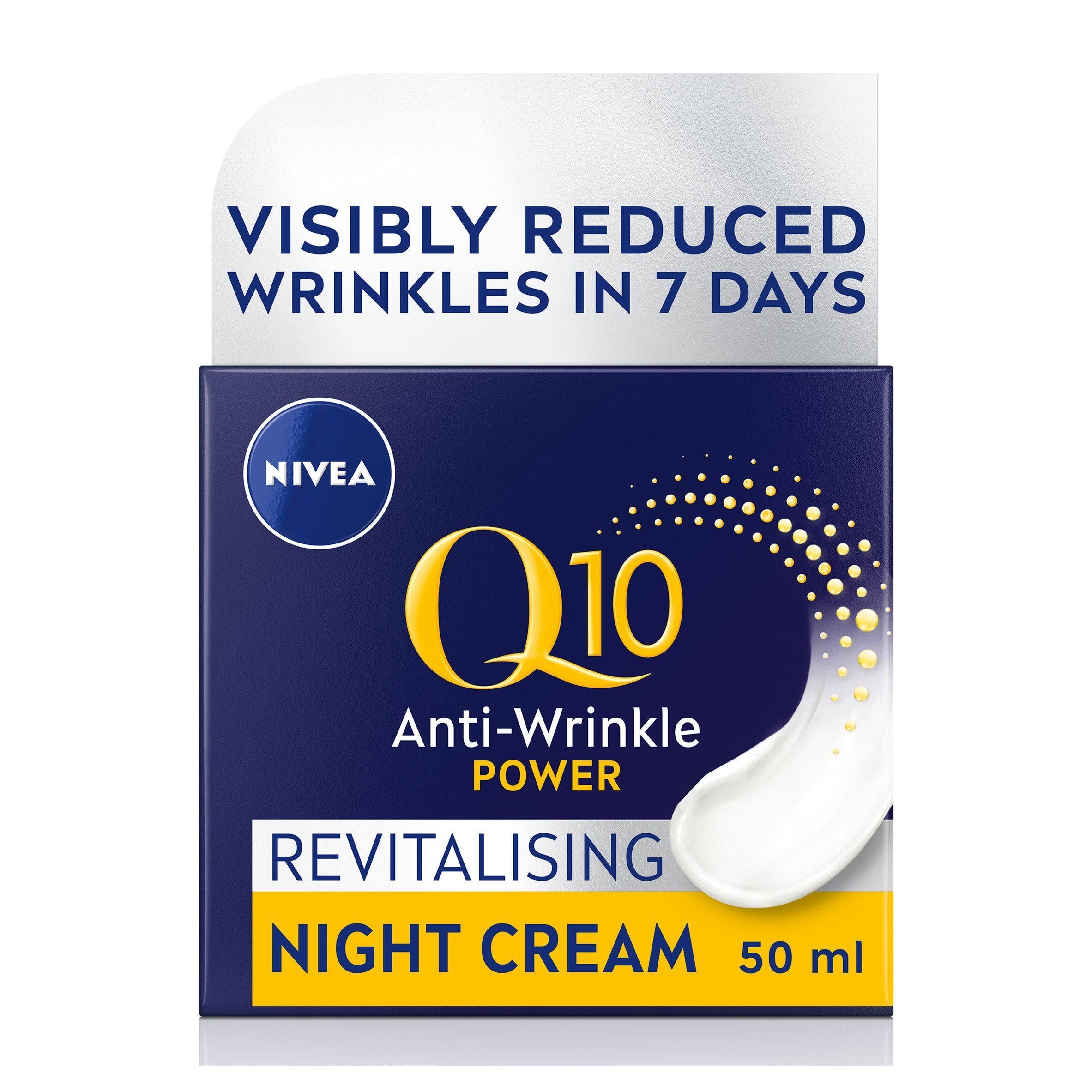 Nivea Q10 Power Anti Wrinkle Night Cream Moisturiser 50ml All Sainsburys   