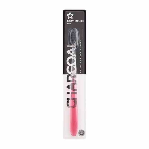 DNR Superdrug Charcoal Toothbrush - Pink