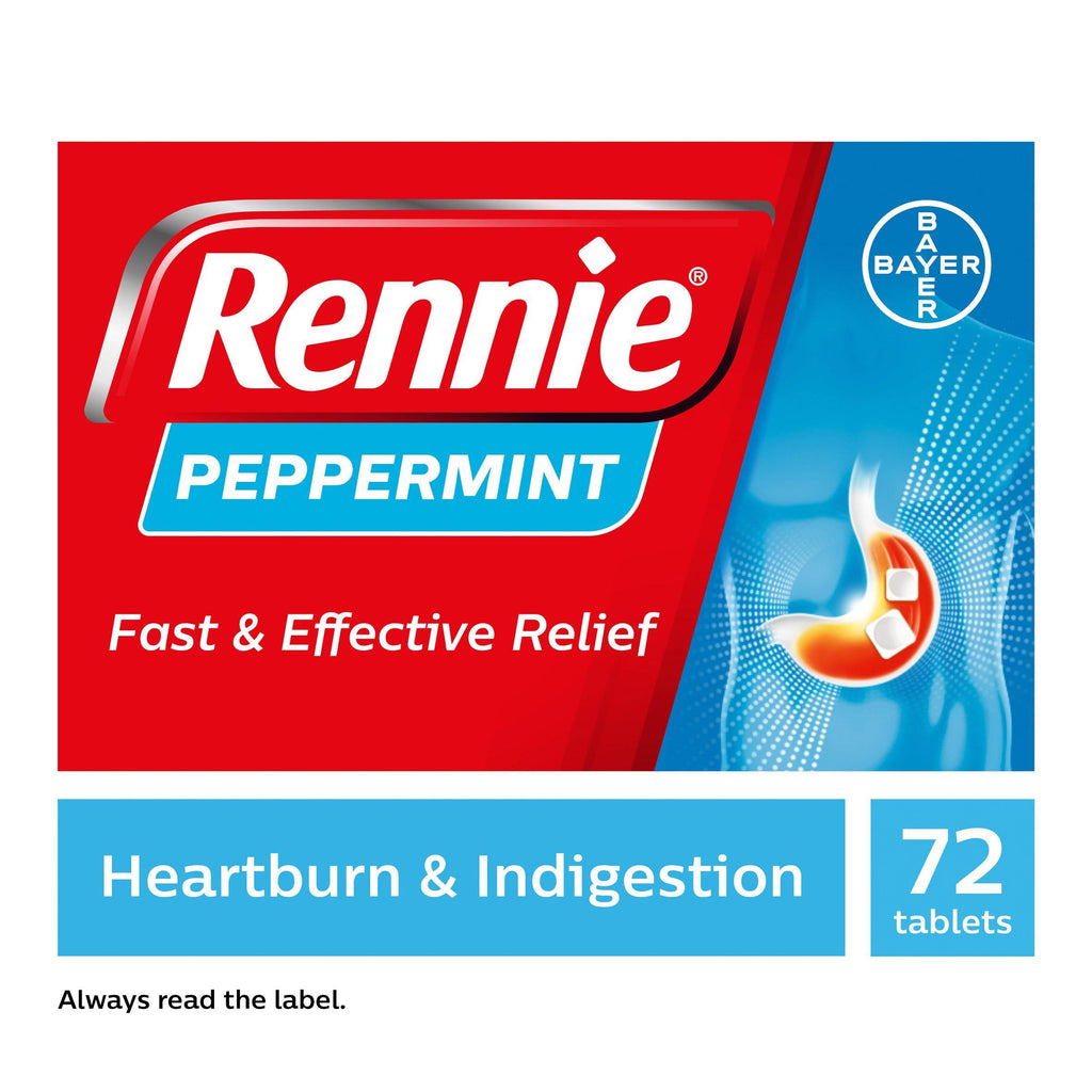 Rennie Peppermint Heartburn & Indigestion Relief Tablets x72