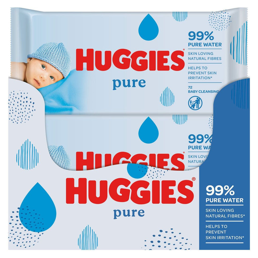 Huggies Pure Baby Wipes, 10 x 72 Wipes