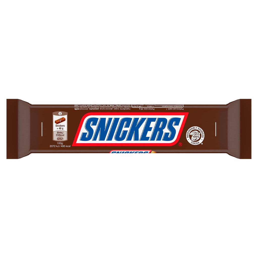 Snickers Caramel Nougat Peanuts & Milk Chocolate Snack Bar 48g