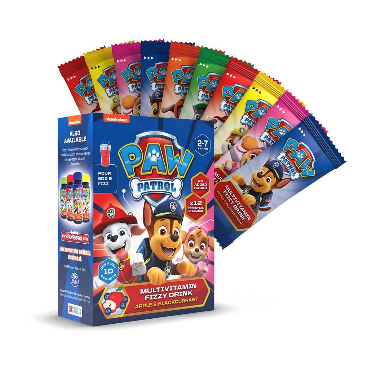 Paw Patrol Multivitamin Fizzy Drink 10 Sachets GOODS Boots   