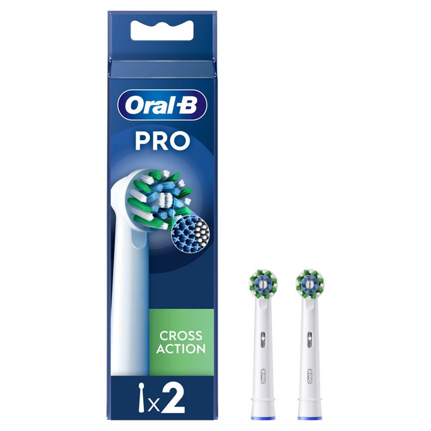 Oral-B Pro Cross Action Toothbrush Heads, 2 Counts GOODS ASDA   