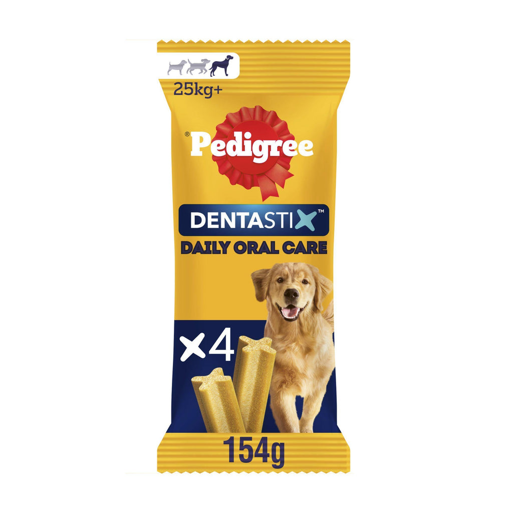 Pedigree Dentastix Daily Adult Large Dog Treats Dental Sticks x4 154g