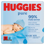 Huggies Pure 99% Water Baby Wipes Jumbo Pack   12 x 56 per pack