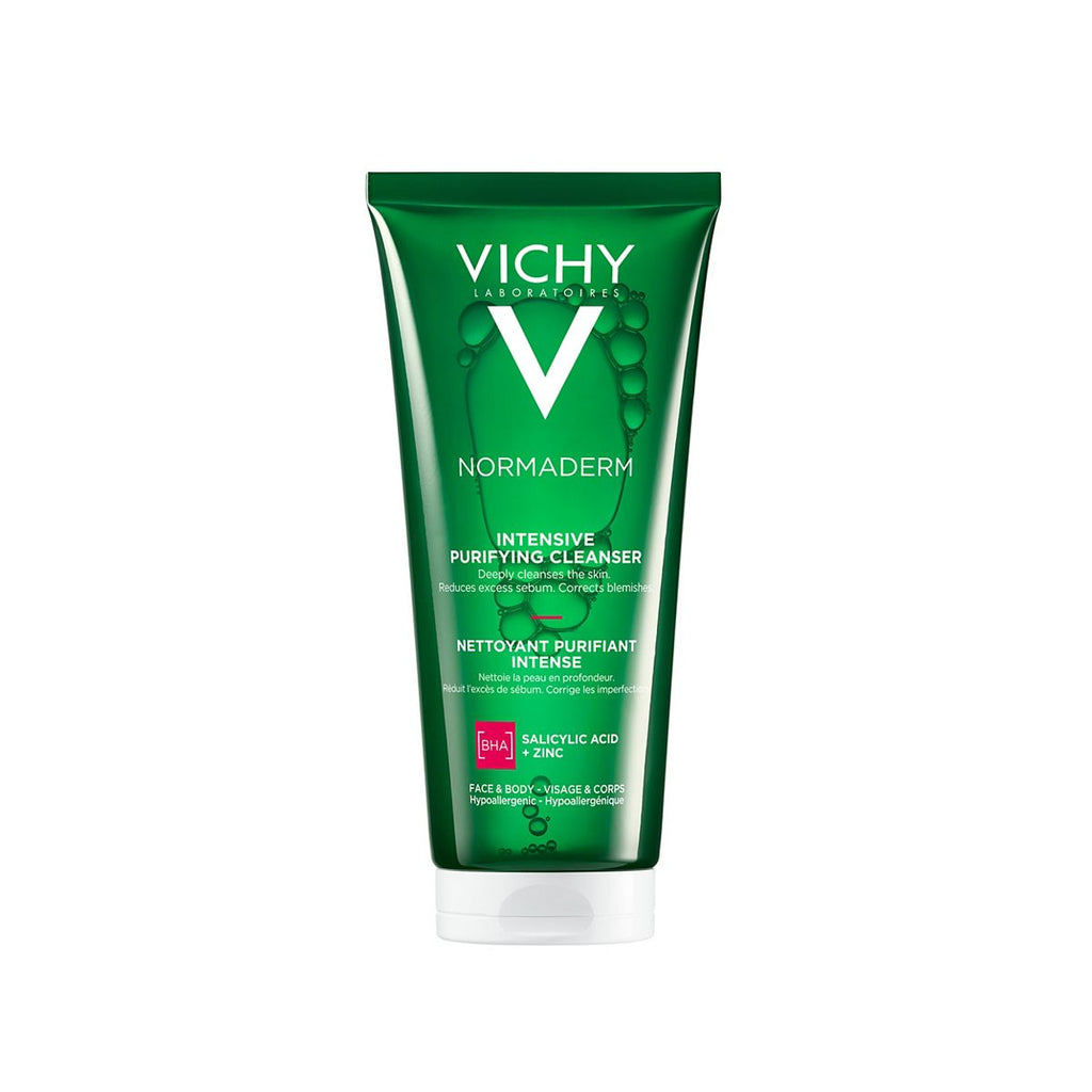 Vichy Normaderm Intensive Purifying Foaming Cleanser Gel, Blemish Prone Skin for Face and Body 200ml