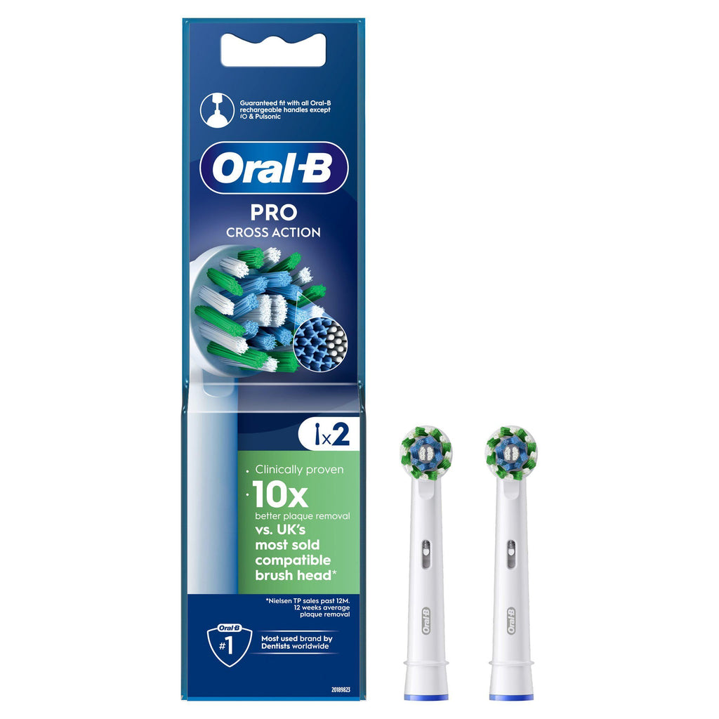 Oral-B Cross Action Replacement Electric Toothbrush Heads x2