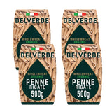 Delverde Wholewheat Organic Penne 4 x 500g