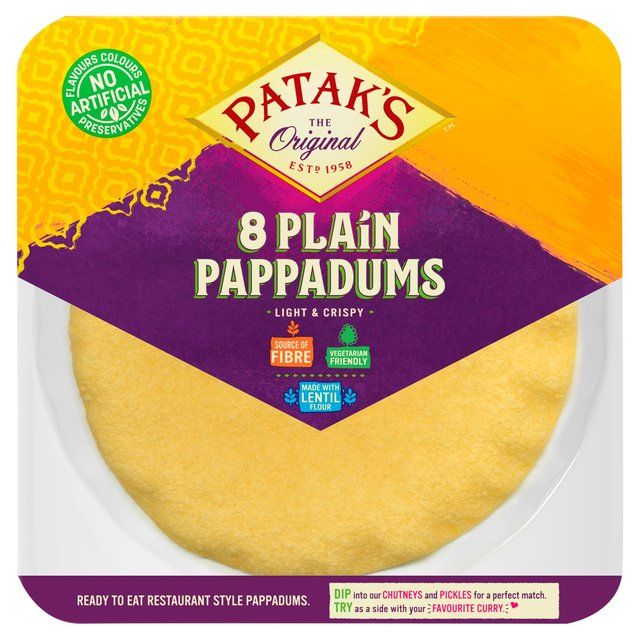 Patak's Plain Pappadums   8 per pack