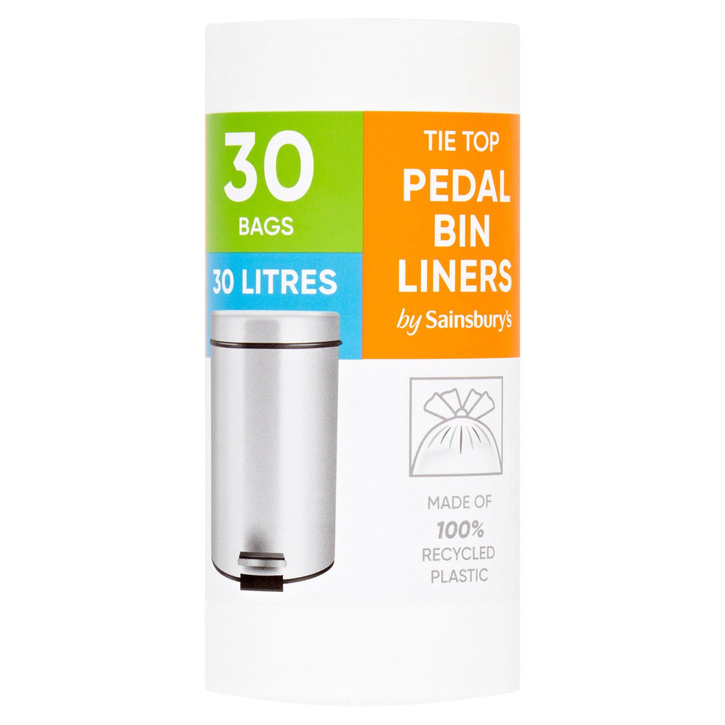 Sainsbury's Tie Top Pedal Bin Liners Bags x30 30L