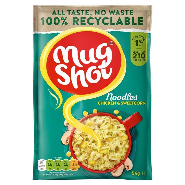 Mug Shot Chicken Noodles with Sweetcorn & Mushrooms   54g