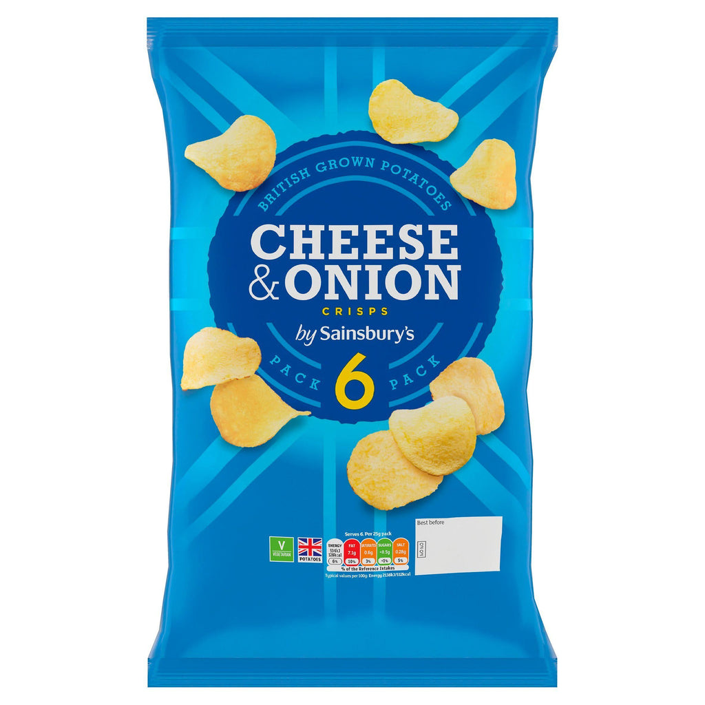 Sainsbury's Cheese & Onion Multipack Crisps 6x25g