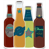 Sainsbury's Happy Birthday Card Die-Cut Beer Bottles Greeting Card GOODS Sainsburys   