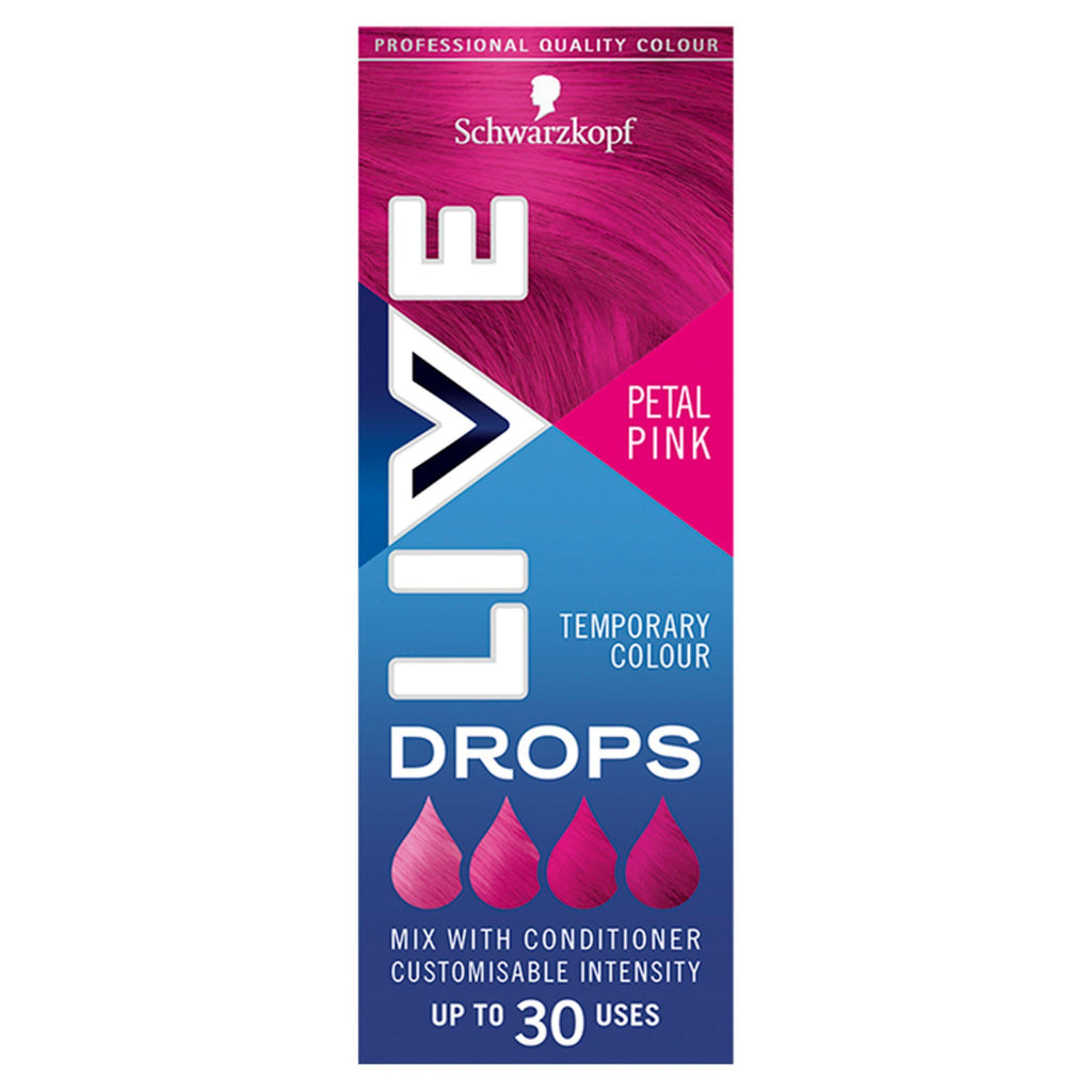 Schwarzkopf Live Colour Drops Pink Hair Dye Petal Pink Semi Permanent 30ml