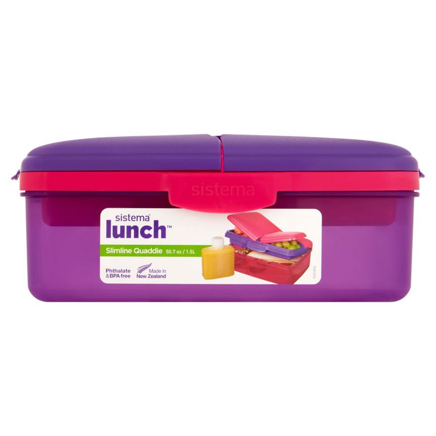 Sistema Slimline QuaddieLunch Box (Colours Vary) General Household ASDA   