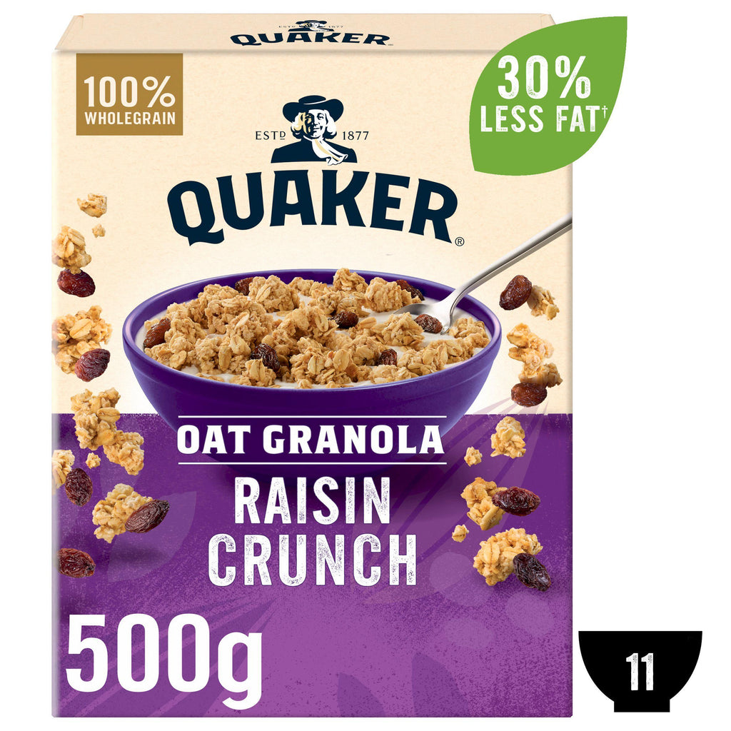 Quaker Oat Raisin Granola 500g