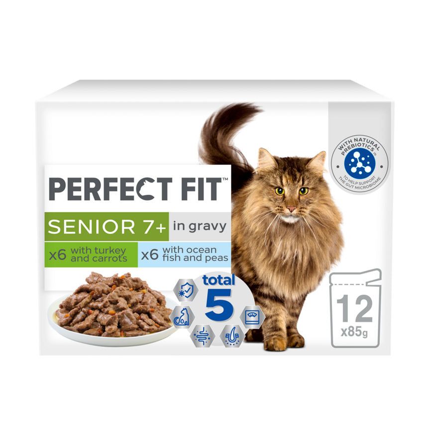 Perfect Fit Advanced Nutrition Senior Cat Food Pouches Mixed 12 x 85g GOODS ASDA   