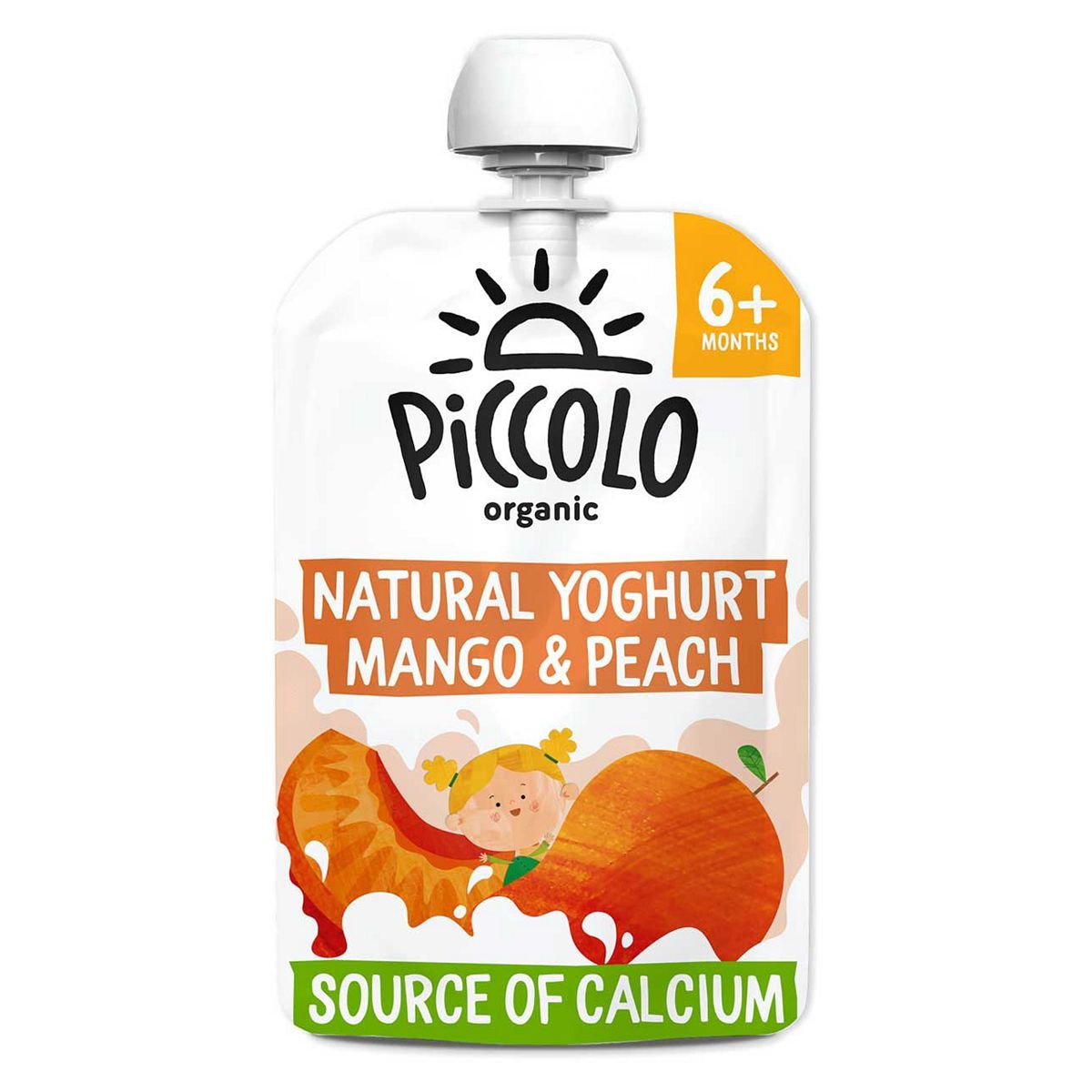 Piccolo Organic natural yoghurt stage 1 mango & peach 100g GOODS Boots   