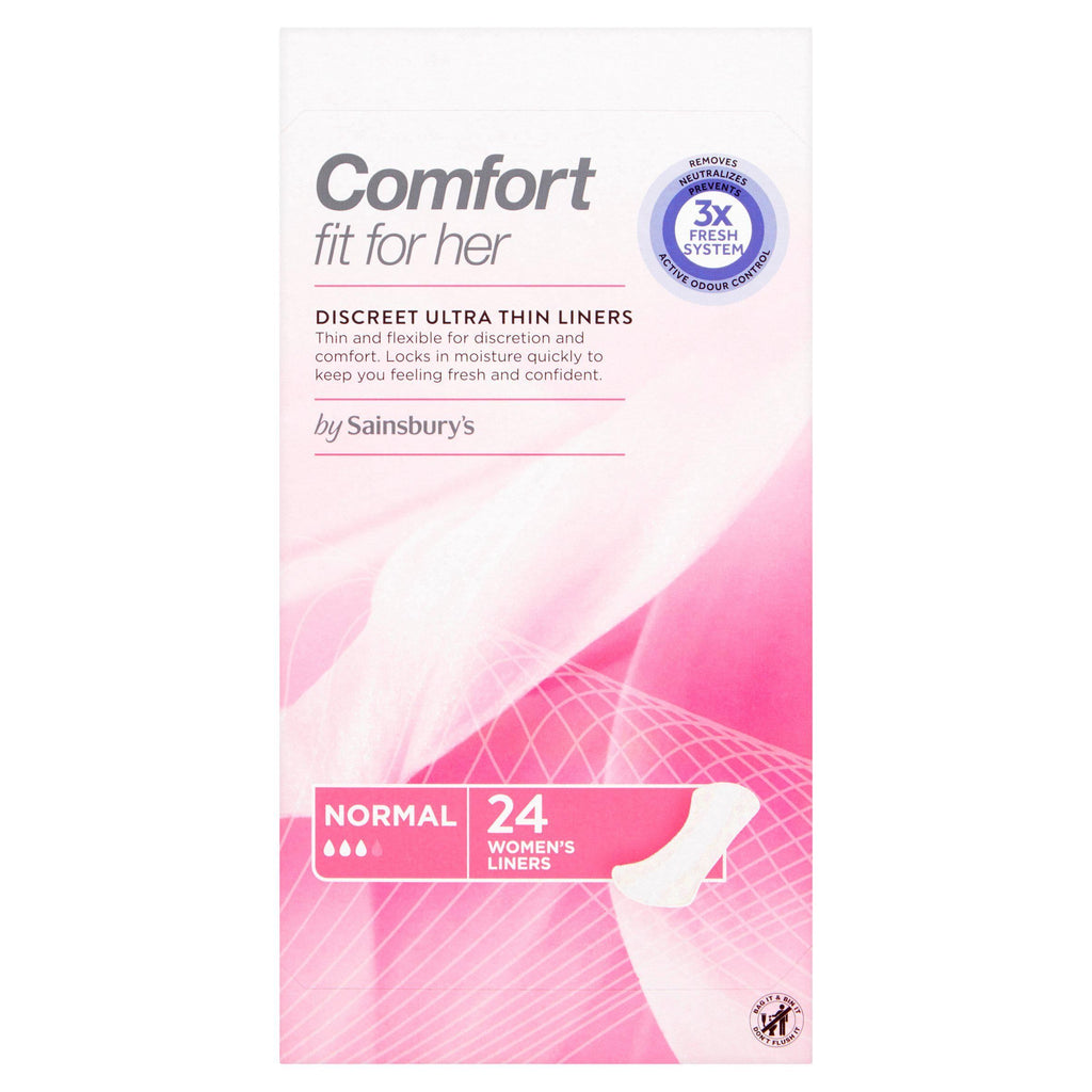 Sainsbury's Comfort Fit for Her Discreet Ultra Thin Normal Women's Liners x24