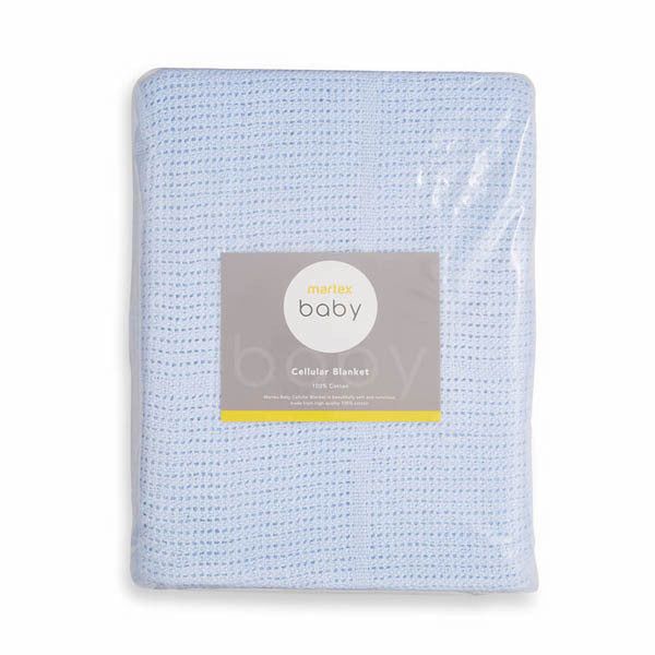 Martex Baby Cotton Leno Weave Cellular Blanket Large Blue GOODS Superdrug   