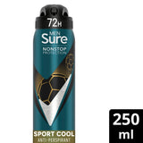 Sure Men Antiperspirant Deo Aerosol Nonstop Sport Cool 250ml GOODS Superdrug 250ML  