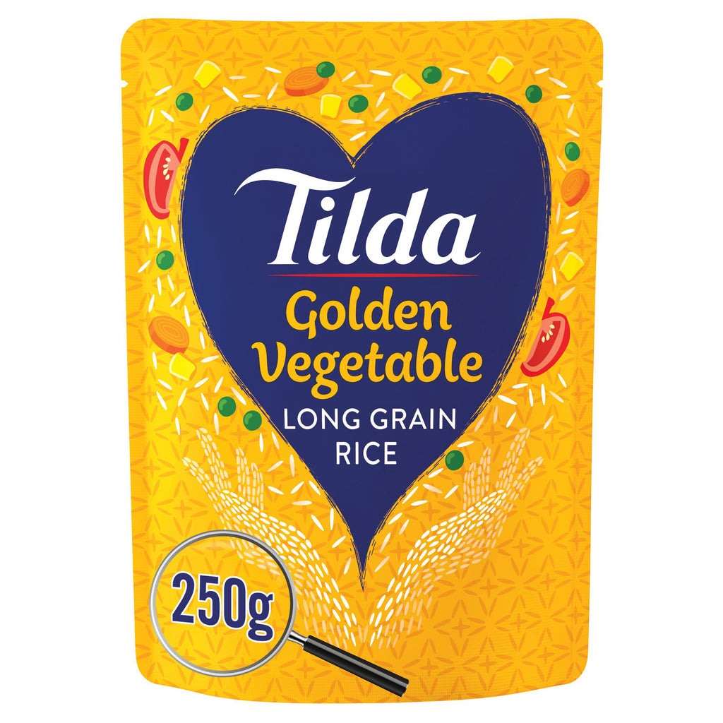 Tilda Microwave Rice Classics Golden Vegetable 250g