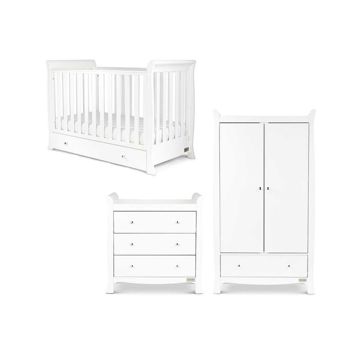 Ickle Bubba Snowdon 4 in 1 Mini 3 Piece Furniture Set and Sprung Mattress - White