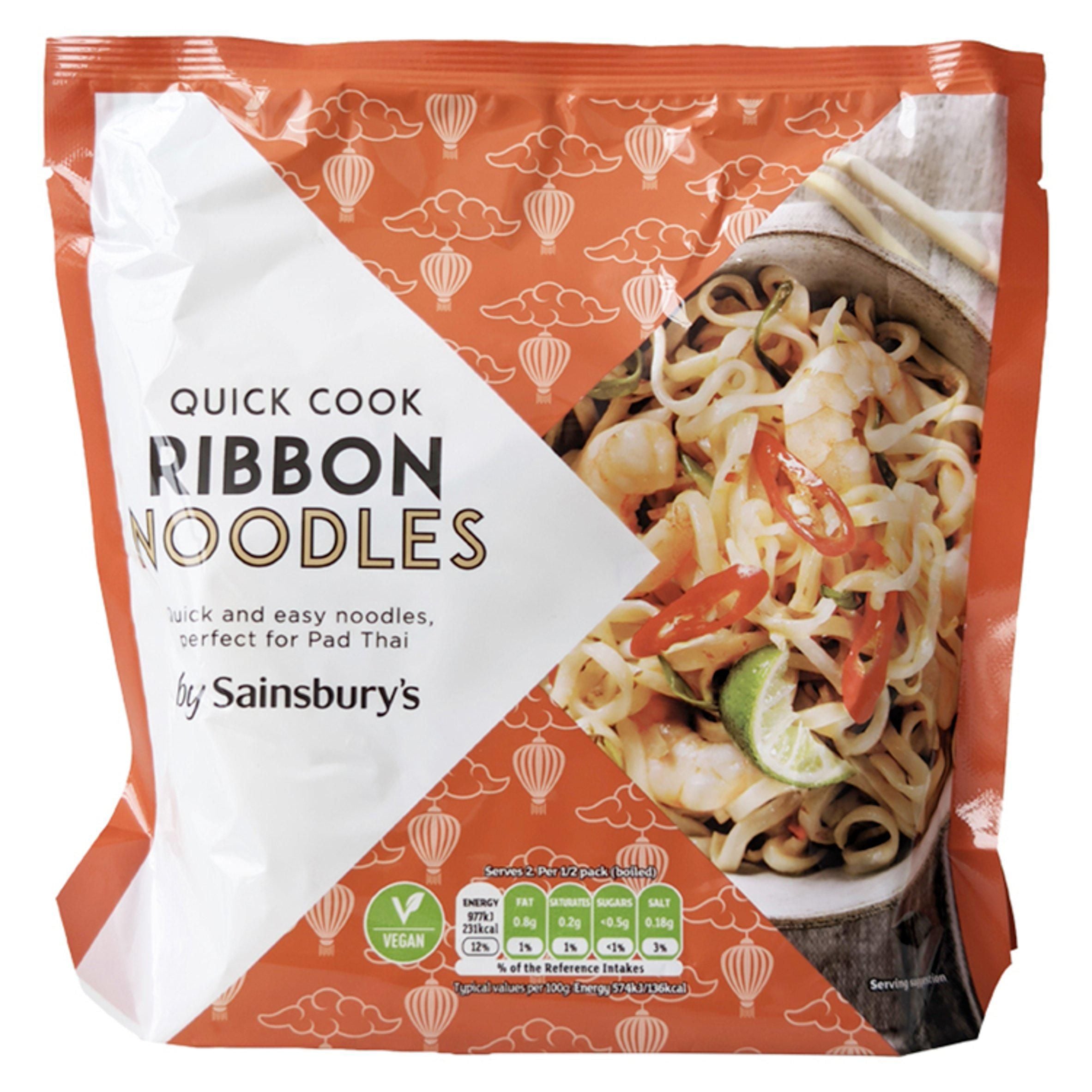 Sainsbury's Pad Thai Ribbon Noodles Quick To Cook 300g FOOD CUPBOARD Sainsburys   