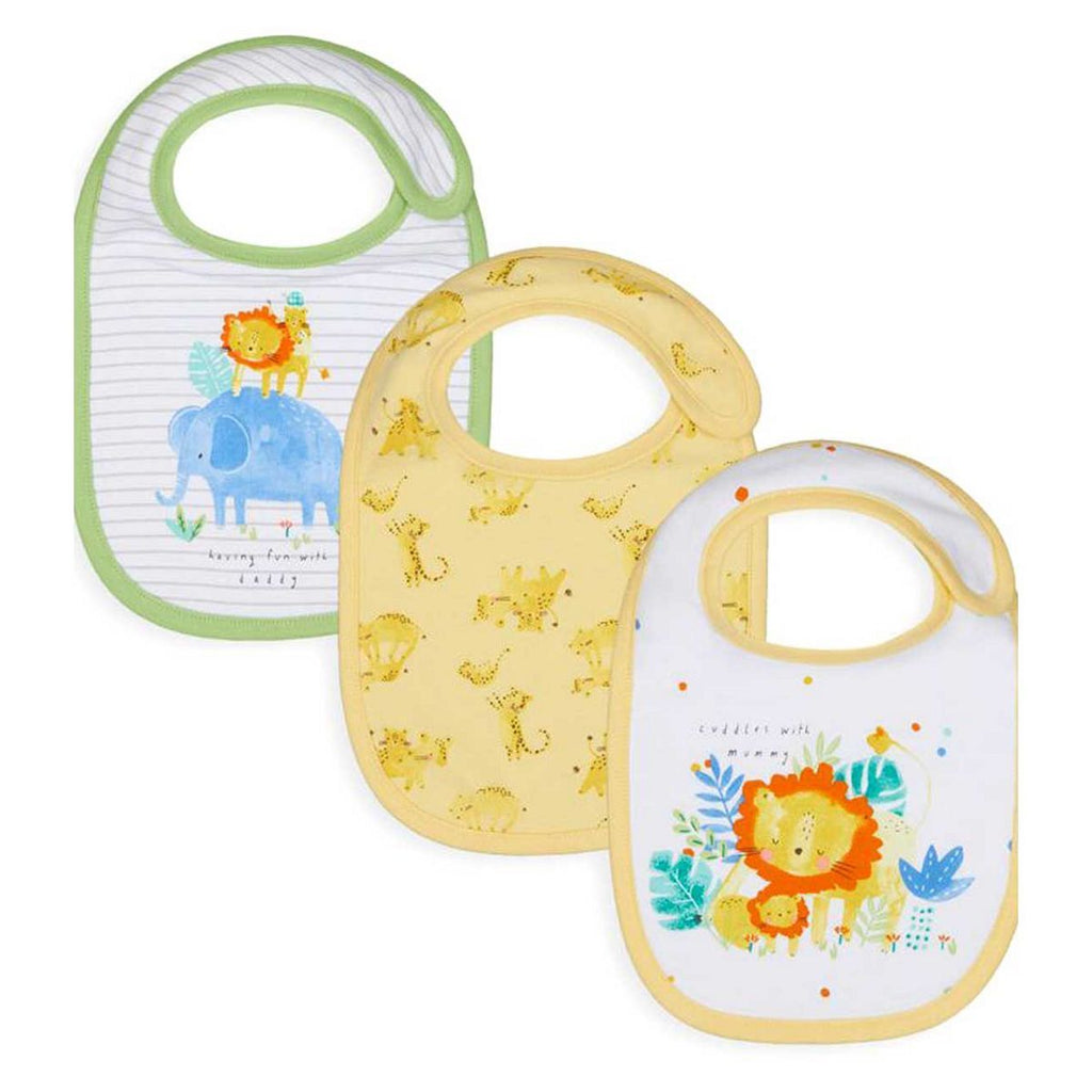 Mothercare Sleepy Safari Newborn Bibs - 3 pack