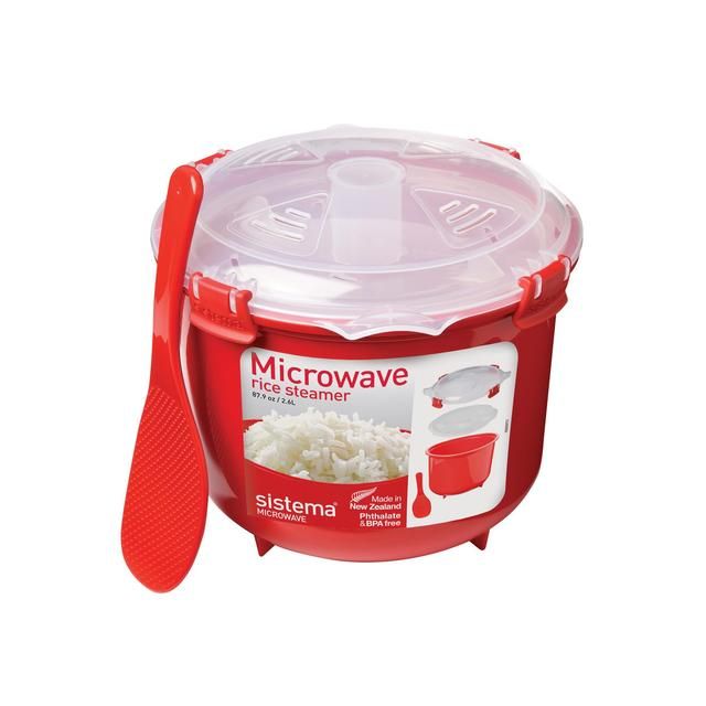 Sistema Plastic Microwave Rice Steamer Red 2.6L GOODS M&S   