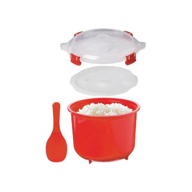 Sistema Plastic Microwave Rice Steamer Red 2.6L GOODS M&S   