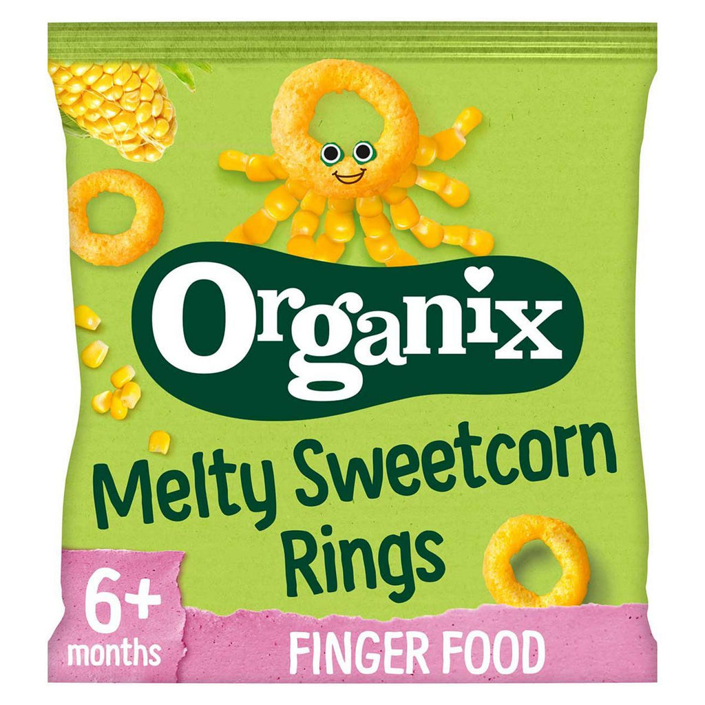 Organix Melty Sweetcorn Rings Organic Baby Finger Food Snack 20g