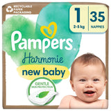 Pampers Harmonie New Baby Nappies Size 1, 35 Nappies, 2kg-5kg, Essential Pack GOODS ASDA   